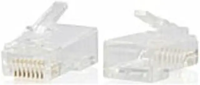 Alt view image 6 of 8 - C2G RJ45 Cat6 Modular Plug for Round Solid/Stranded Cable - 50pk - 50 Pack - 1 x RJ-45 Male - Clear