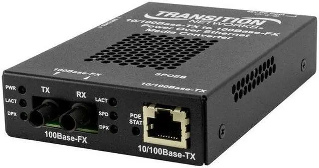 Alt view image 12 of 17 - Transition Networks Stand-alone Fast Ethernet PoE Media Converter