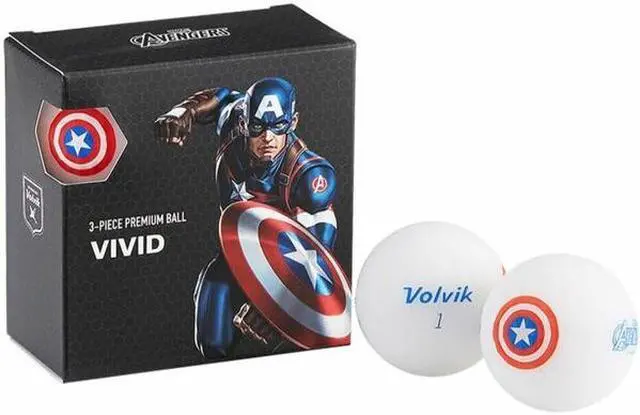 Alt view image 2 of 6 - Volvik 6207 Volvik Marvel Golf Balls 4pk-Captain America