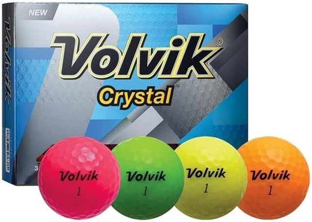 Alt view image 4 of 5 - Volvik Crystal 3 Pc Assorted Golf Balls-Pink/Org/ Yellow/Grn - 9733