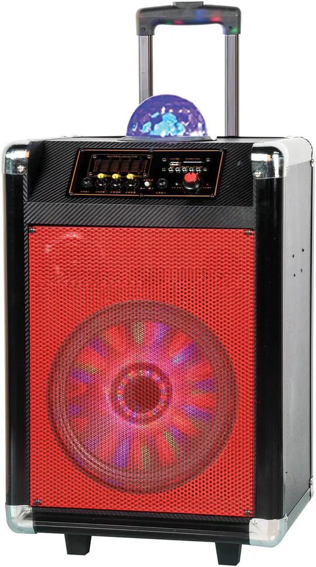 Alt view image 9 of 12 - Supersonic Speaker System - 18 W Rms - Portable - Battery Rechargeable - Wireless Speaker[s] - 30 Hz - 20 Khz - Sd - Bluetooth - Usb - Rechargeable Battery, Disco Light, Fm Radio, (iq3612djbtrd)