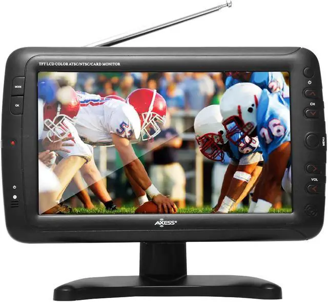 Alt view image 7 of 7 - AXESS TV1703-9 9-Inch LCD TV,  ATSC Tuner, Rechargeable Battery, USB/SD/Headphone Inputs, Full Function Remote