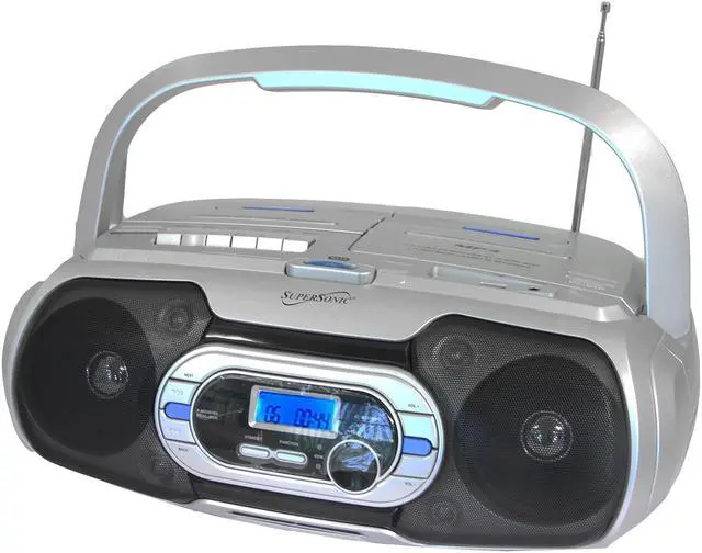 Alt view image 5 of 15 - Supersonic SC-729BT  Bluetooth Compatible Portable MP3/CD Cassette FM Radio Boombox