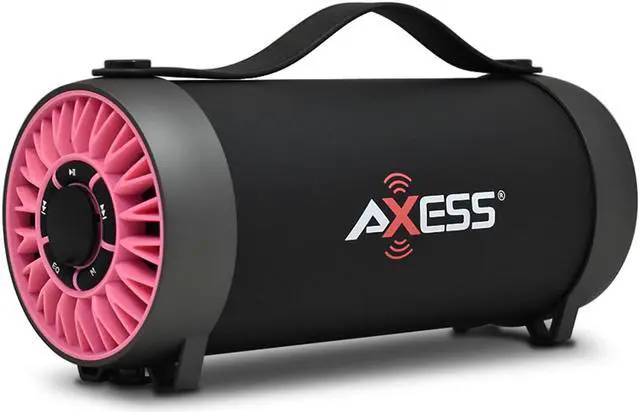 Alt view image 4 of 8 - Axess SPBT1056-PK Portable Bluetooth Media Speaker - Pink