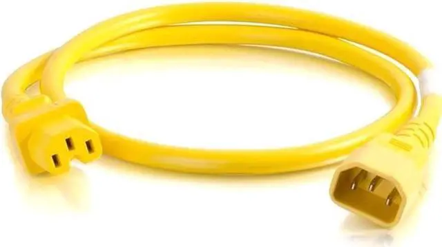 Alt view image 7 of 9 - C2G 17508 18 AWG Power Cord - C14 to C13, Yellow (6 Feet, 1.82 Meters)