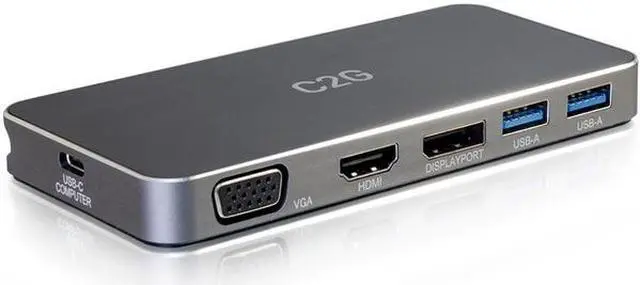 Alt view image 5 of 9 - C2G 54439 C2G USB C DUAL DISPLAY DOCK WITH HDMI, DISPLAYPORT, VGA & POWER DELIVERY