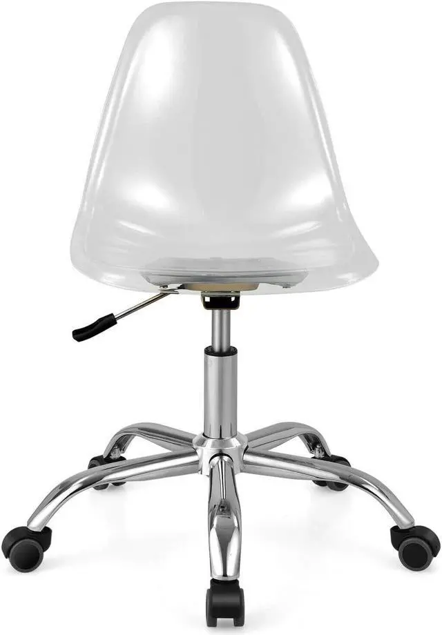Alt view image 4 of 7 - SlickBlue Swivel Acrylic Armless Adjustable Height Office Chair