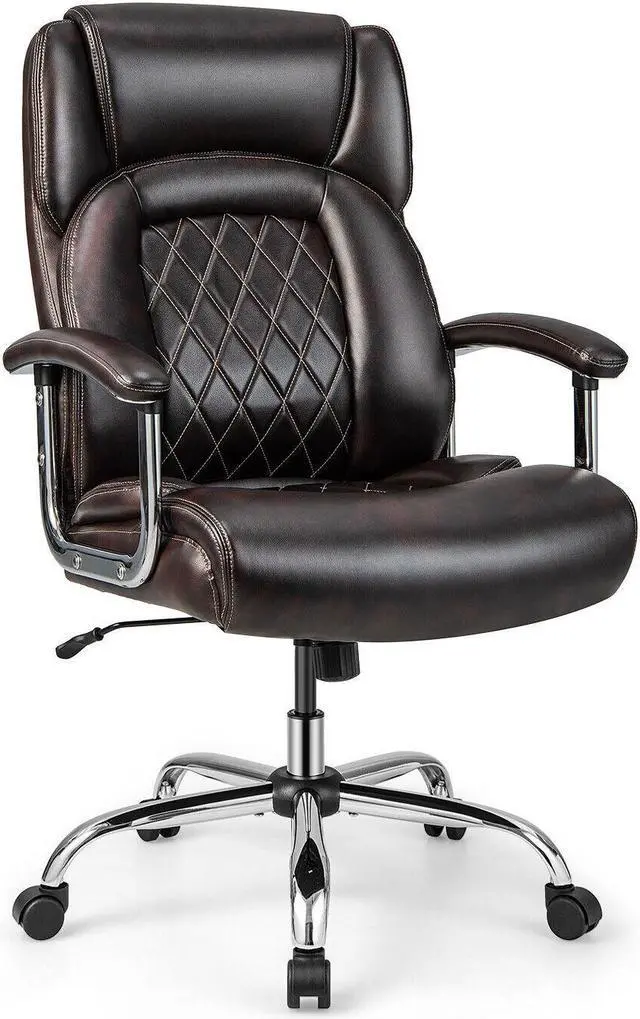Main image of Height Adjustable Big and Tall Office Chair Computer Desk Chair with Metal Base