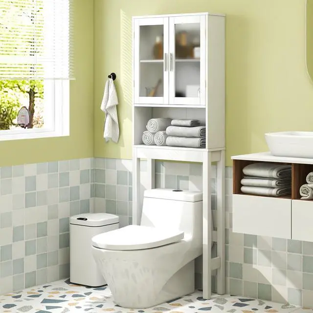 Alt view image 3 of 6 - Over the Toilet Bathroom Storage Cabinet with Adjustable Shelf