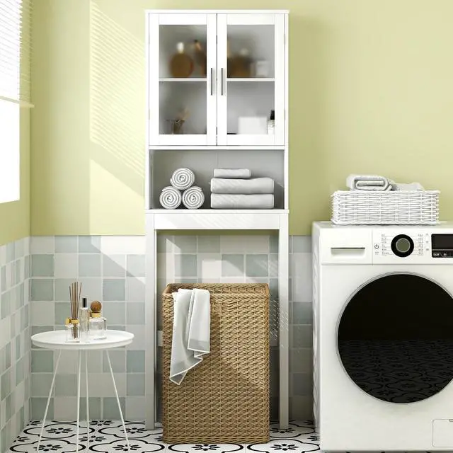 Alt view image 2 of 6 - Over the Toilet Bathroom Storage Cabinet with Adjustable Shelf
