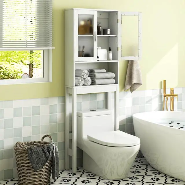 Alt view image 5 of 6 - Over the Toilet Bathroom Storage Cabinet with Adjustable Shelf