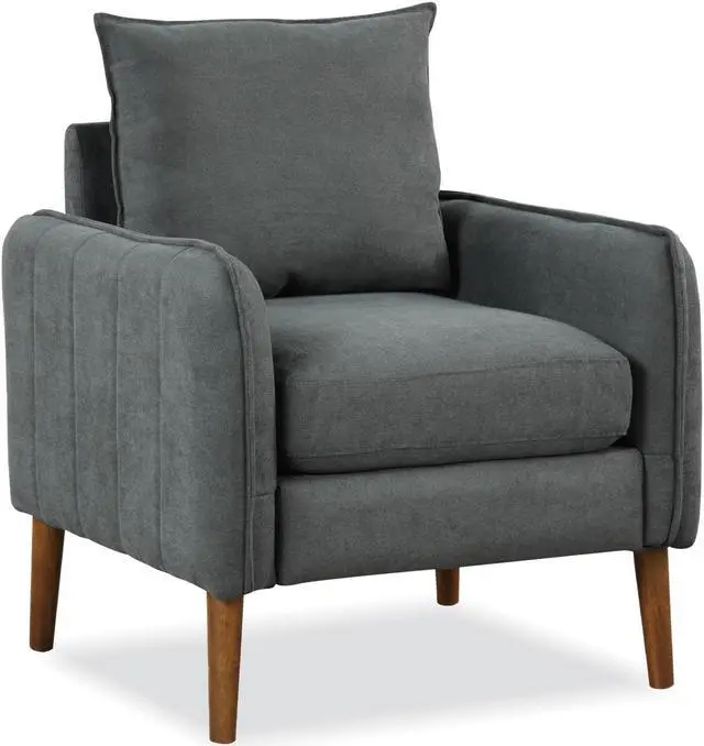 Main image of Fabric Upholstered Sofa Chair with Removable Back and Seat Cushions-Gray