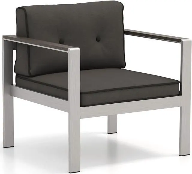 Main image of Contemporary Sofa Chair with WPC Armrests and Back Cushions-Gray