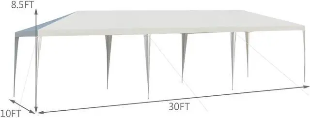 Alt view image 2 of 7 - 10 x 30 Feet Gazebo Canopy Tent with Connection Stakes and Wind Ropes