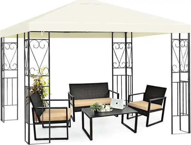 Alt view image 2 of 7 - 10 x 10 Feet Patio Gazebo Canopy Tent Garden Shelter