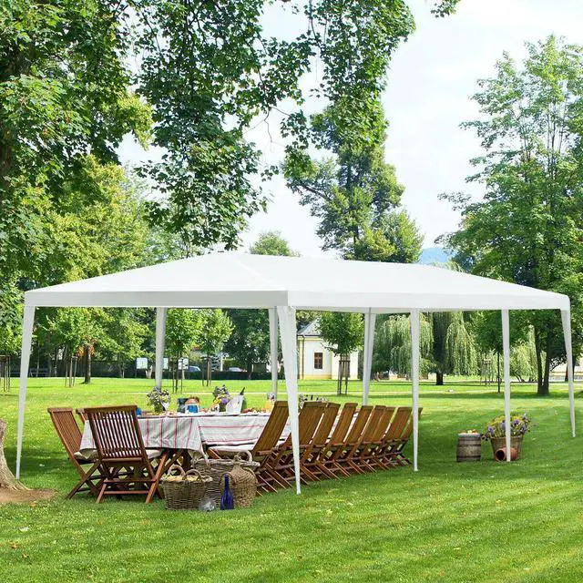 Alt view image 4 of 7 - 10 x 30 Feet Gazebo Canopy Tent with Connection Stakes and Wind Ropes