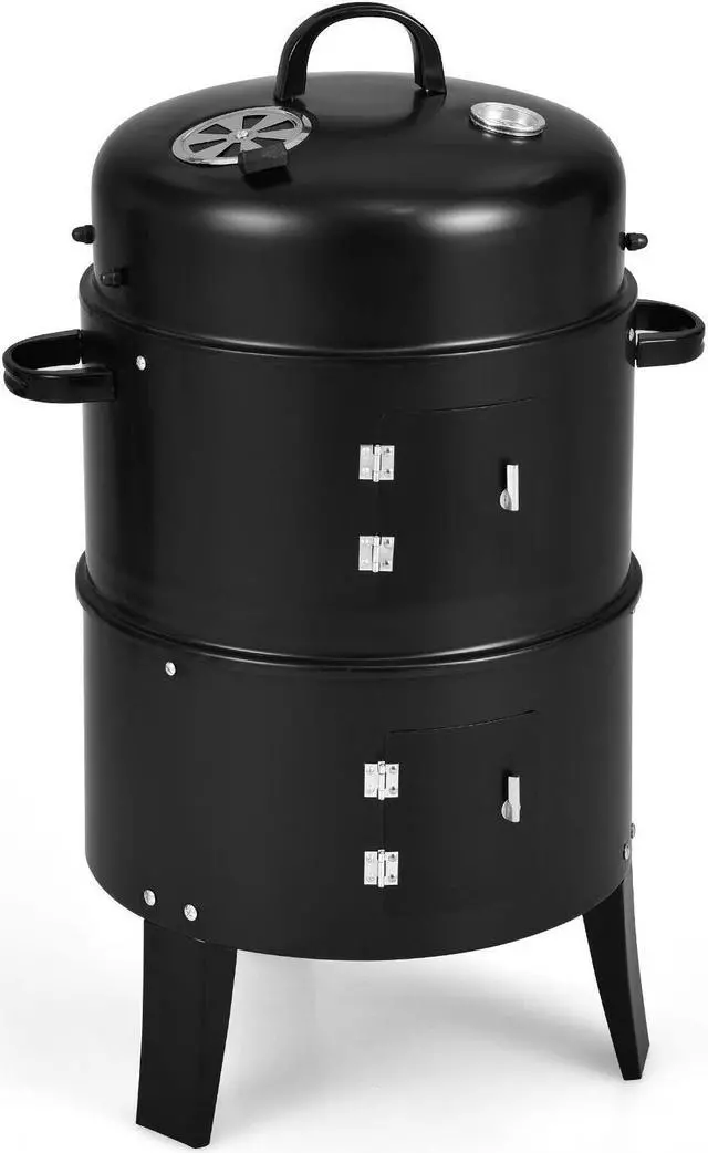 Alt view image 2 of 7 - 3-in-1 Charcoal BBQ Grill Cambo with Built-in Thermometer