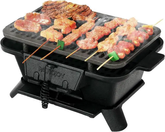 Alt view image 2 of 7 - Heavy Duty Cast Iron Tabletop BBQ Grill Stove for Camping Picnic
