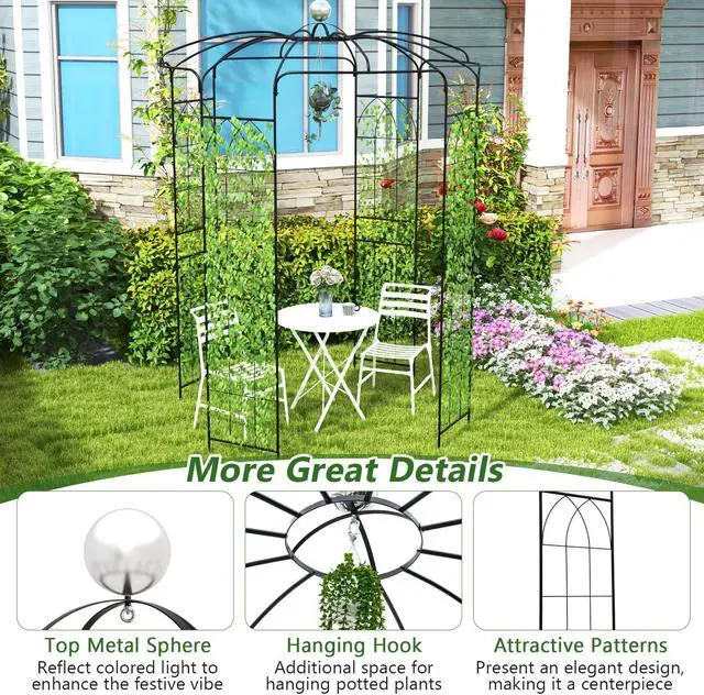 Alt view image 7 of 7 - Birdcage Shape Gazebo for Climbing Plants and Wedding Ceremony Decoration