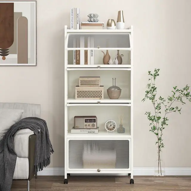 Alt view image 5 of 7 - 5-Tier Kitchen Baker's Rack with Flip-up PC Doors