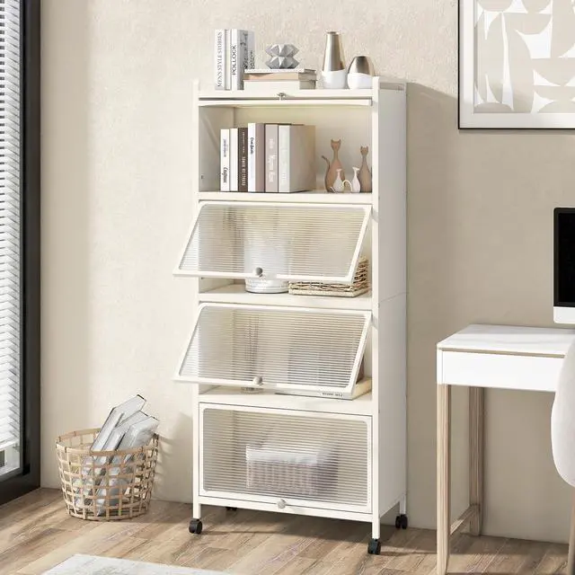 Alt view image 3 of 7 - 5-Tier Kitchen Baker's Rack with Flip-up PC Doors