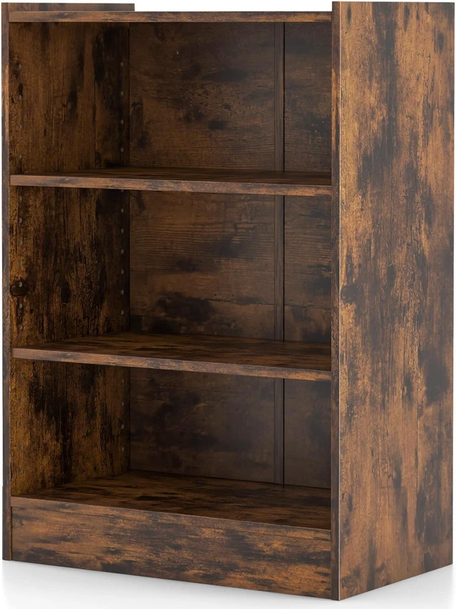 Main image of 3-Tier Bookcase Open Display Rack Cabinet with Adjustable Shelves
