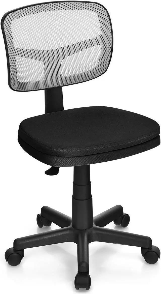 Main image of Armless Computer Chair with Height Adjustment and Breathable Mesh for Home Office