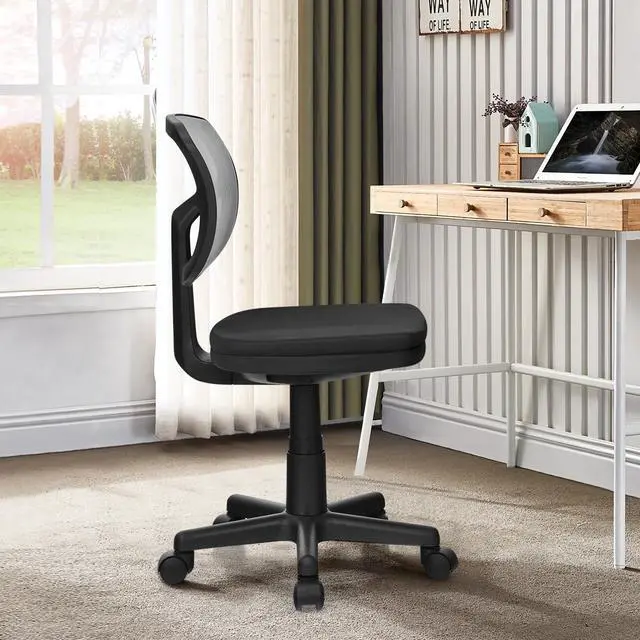 Alt view image 6 of 7 - Armless Computer Chair with Height Adjustment and Breathable Mesh for Home Office