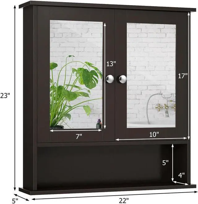 Alt view image 3 of 7 - Bathroom Wall Mount Mirror Cabinet Organizer