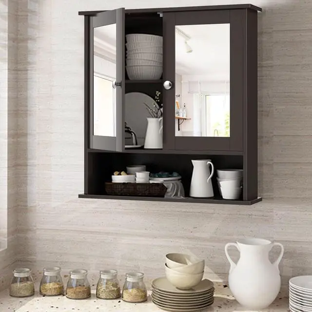 Alt view image 6 of 7 - Bathroom Wall Mount Mirror Cabinet Organizer