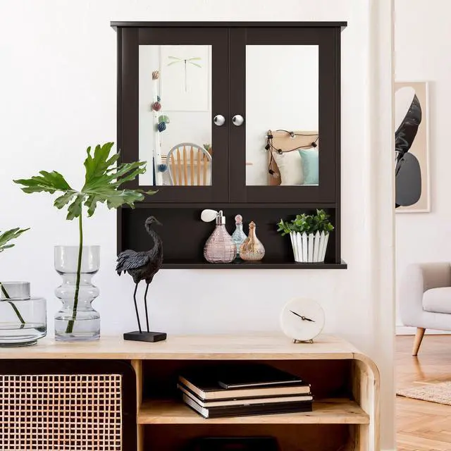 Alt view image 7 of 7 - Bathroom Wall Mount Mirror Cabinet Organizer