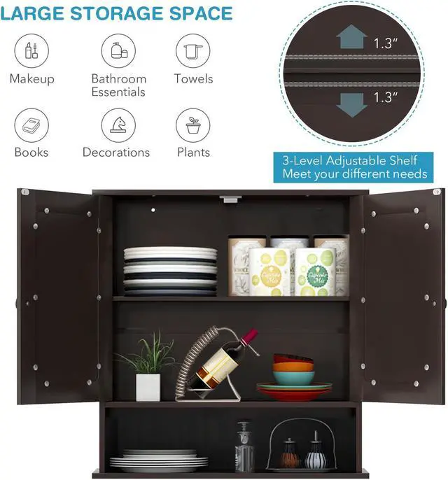 Alt view image 5 of 7 - Bathroom Wall Mount Mirror Cabinet Organizer