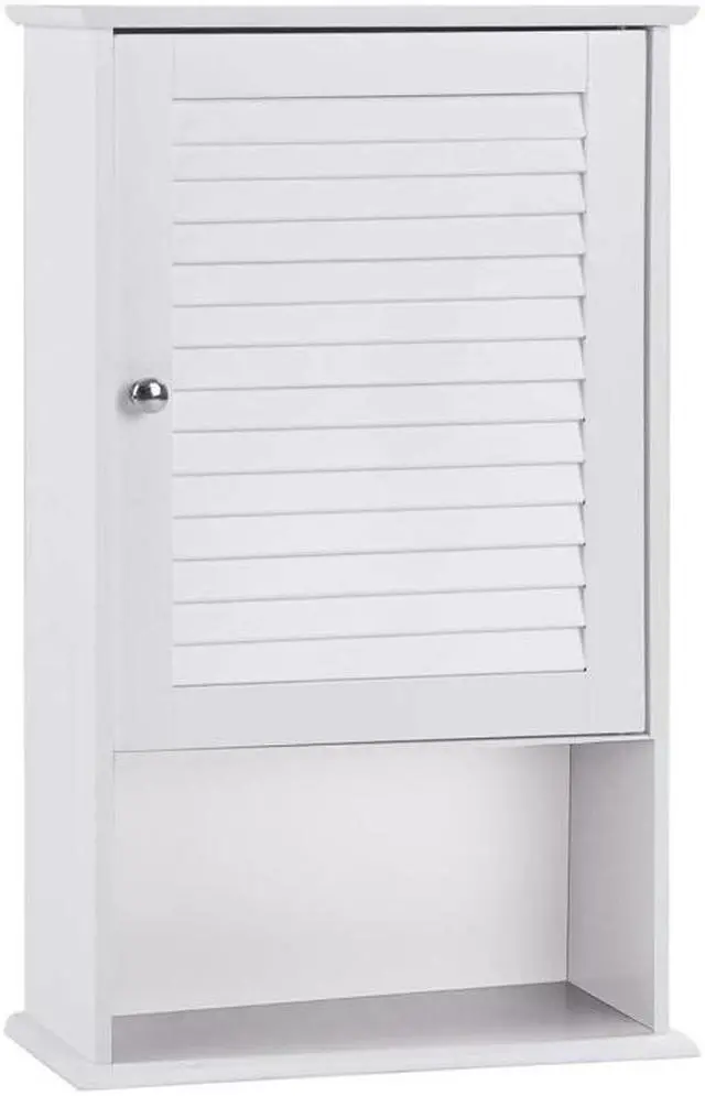 Main image of Bathroom Wall Mount Storage Cabinet Single Door with Height Adjustable Shelf