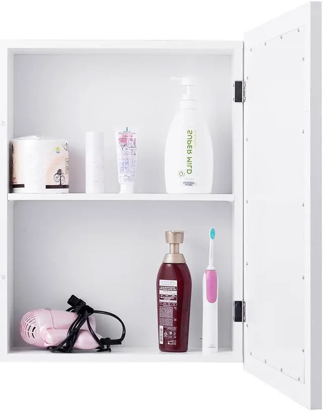 Alt view image 2 of 7 - Wall Mounted Adjustable Medicine Storage Mirror Cabinet