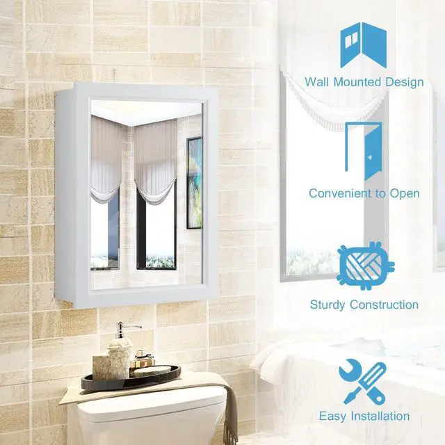 Alt view image 6 of 7 - Wall Mounted Adjustable Medicine Storage Mirror Cabinet