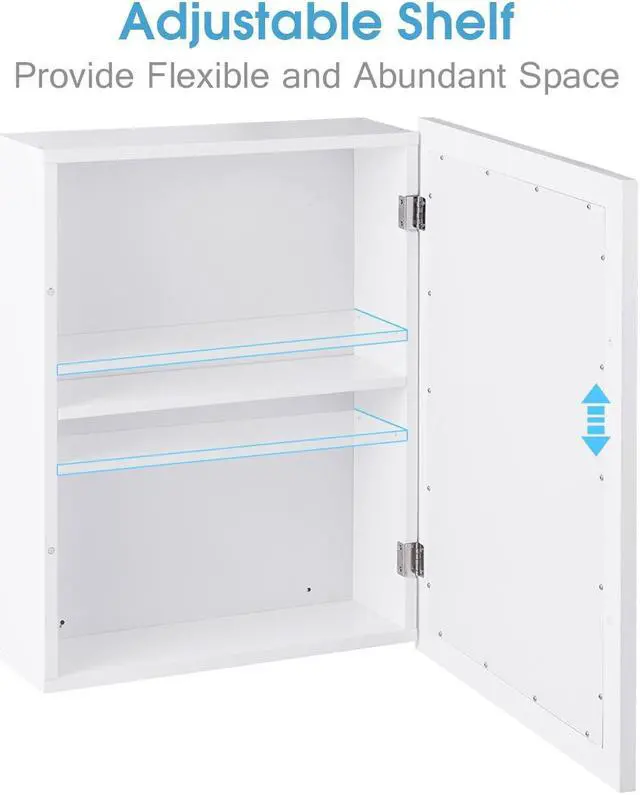 Alt view image 7 of 7 - Wall Mounted Adjustable Medicine Storage Mirror Cabinet