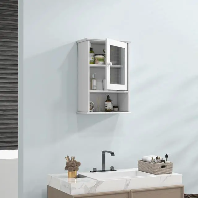 Alt view image 3 of 7 - Bathroom Wall Mounted Adjustable Hanging Storage Medicine Cabinet