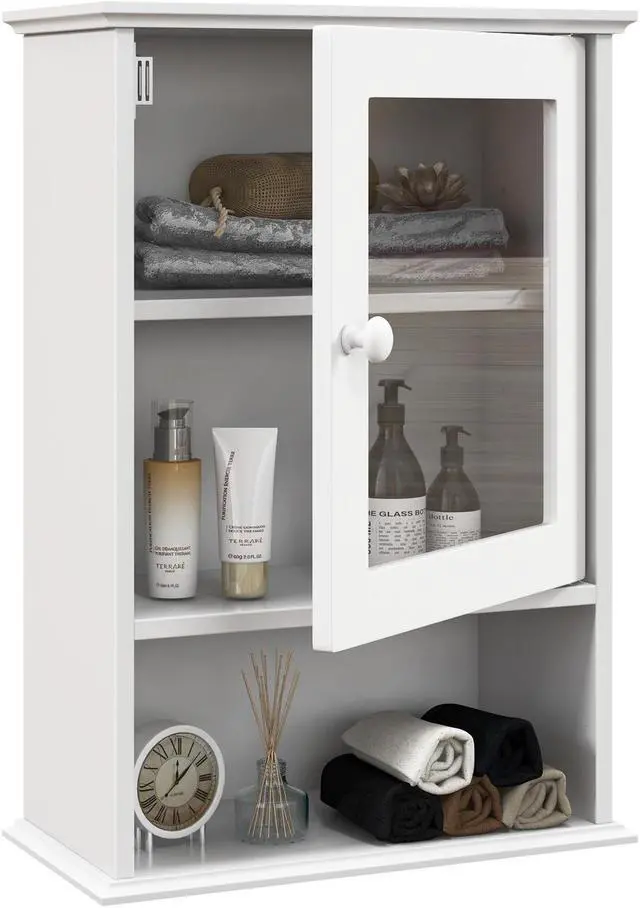 Alt view image 2 of 7 - Bathroom Wall Mounted Adjustable Hanging Storage Medicine Cabinet
