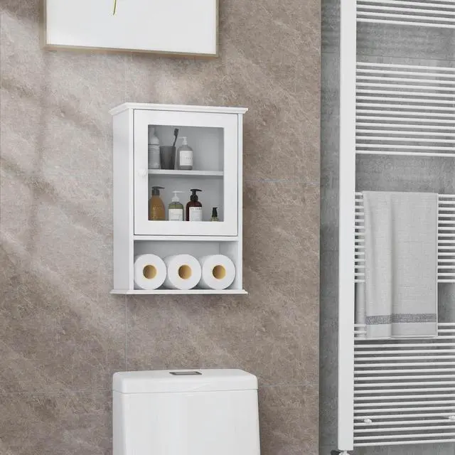 Alt view image 4 of 7 - Bathroom Wall Mounted Adjustable Hanging Storage Medicine Cabinet