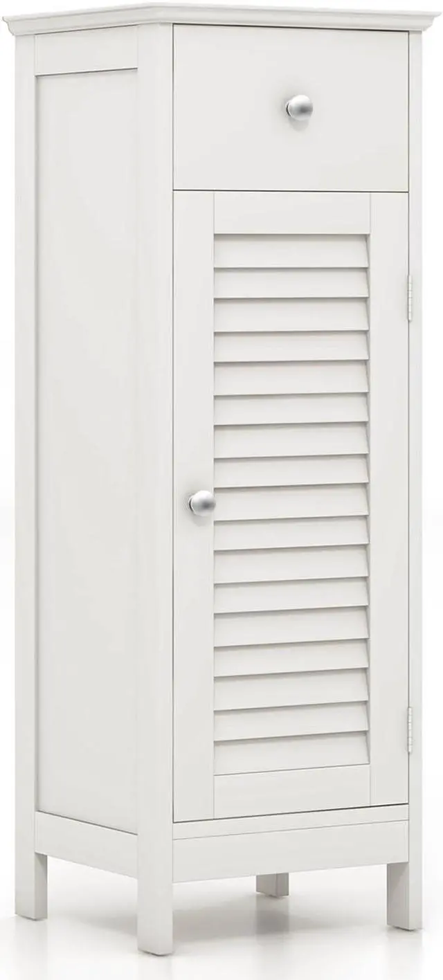 Main image of Woodern Bathroom Floor Storage Cabinet with Drawer and Shutter Door