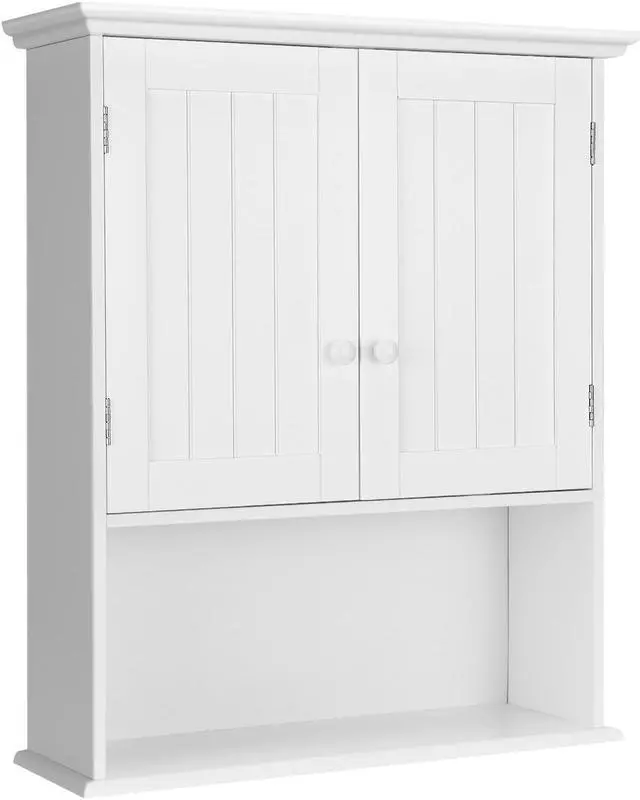 Main image of 2-Door Wall Mount Bathroom Storage Cabinet with Open Shelf