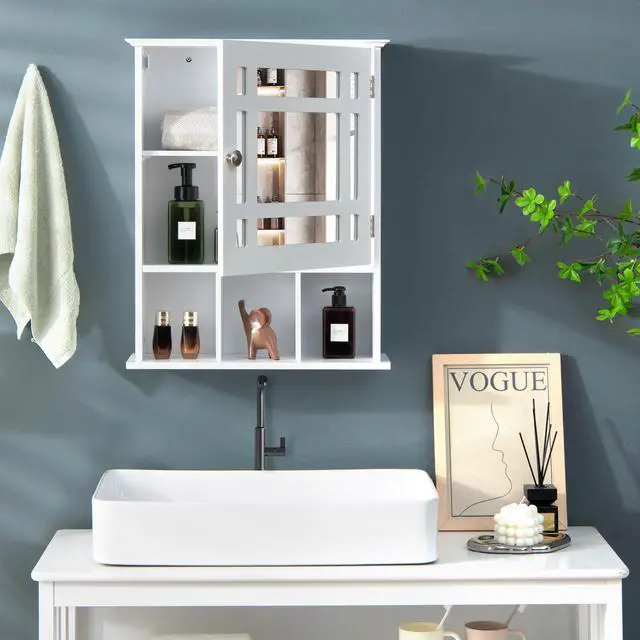 Alt view image 3 of 7 - Wall Mounted and Mirrored Bathroom Cabinet