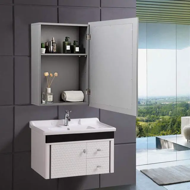 Alt view image 3 of 7 - Wall Mounted Adjustable Medicine Storage Mirror Cabinet