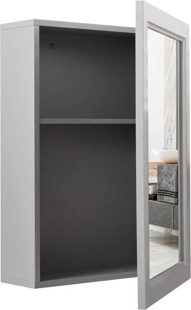 Alt view image 2 of 7 - Wall Mounted Adjustable Medicine Storage Mirror Cabinet