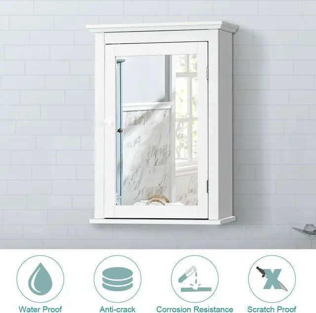 Alt view image 2 of 7 - Bathroom Wall Mounted Storage Mirror Medicine Cabinet
