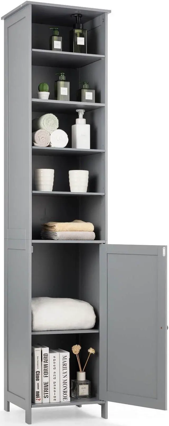 Alt view image 7 of 7 - 72 Inches Free Standing Tall Floor Bathroom Storage Cabinet