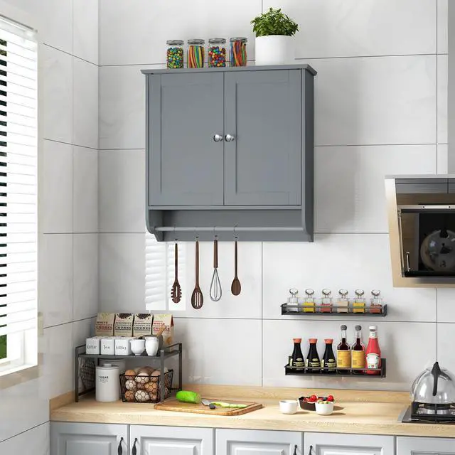Alt view image 4 of 7 - Wall Mounted Bathroom Storage Medicine Cabinet with Towel Bar