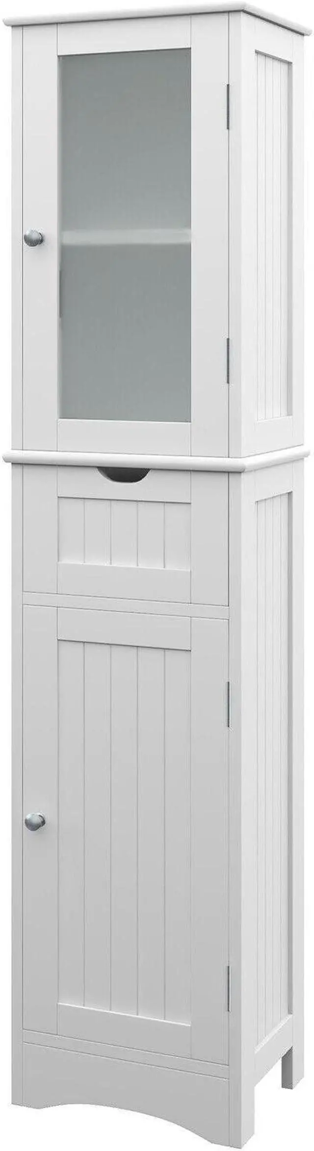 Main image of Tall Floor Storage Cabinet with 2 Doors and 1 Drawer for Bathroom