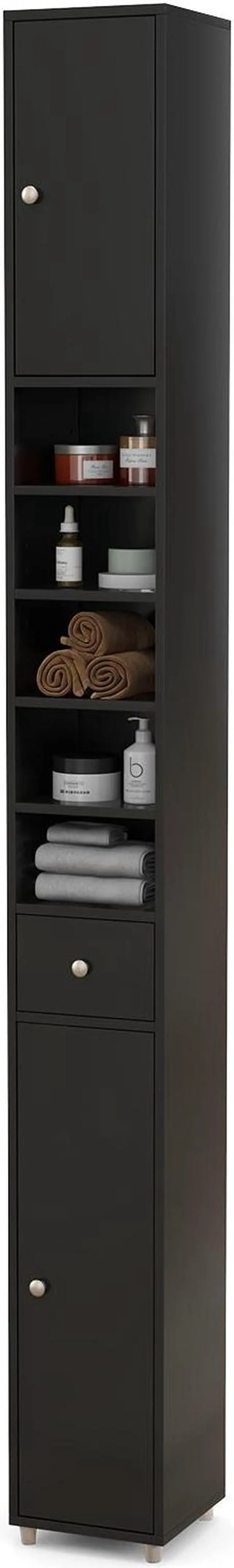 Main image of Freestanding Slim Bathroom Cabinet with Drawer and Adjustable Shelves