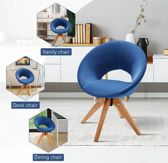 Alt view image 2 of 7 - Swivel Accent Chair with Oversized Upholstered Seat for Home Office